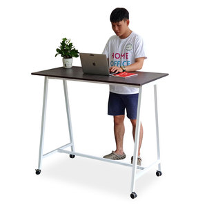 Escritorio Moderno Minimalista FOS de 120x60cm, Madera de Caucho con Patas de Hierro, Requiere Ensamblaje, para Oficina o Estudio, FOS013 - Product Image 1