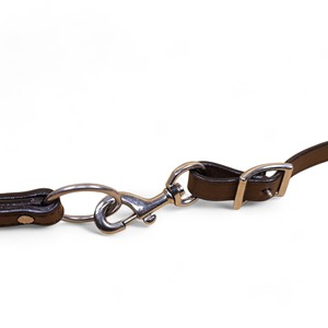Sangle de nez en cuir de vachette premium, finition délavée à l'acide, quincaillerie en acier inoxydable pour l'équitation western, sangle de 1 mètre - Product Image 6