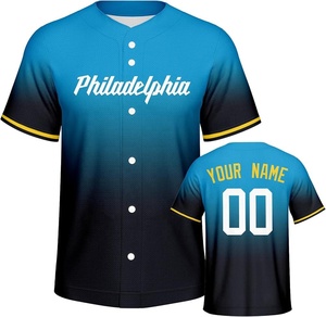 เสื้อเบสบอลแบบซับลิเมชั่นจากโรงงานโดยตรง ดีไซน์ใหม่สำหรับทีม  สามารถใส่ชื่อและหมายเลขได้ตามต้องการ ชุดกีฬาเบสบอลแบบซับลิเมชั่น - Product Image 4