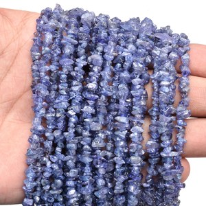 Cuentas de tanzanita lisas de 3mm-4mm, mezcla de tanzanita natural, chips sin cortar, cuentas de piedras semipreciosas para la fabricación de joyería. - Product Image 1