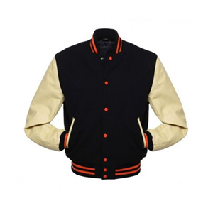 Chaqueta Universitaria Personalizada con Logotipo Bordado, Chaqueta Bomber de Cuero y Lana, Chaqueta Universitaria de Béisbol - Product Image 1