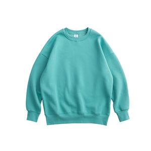 เสื้อสเวตเชิ้ตคอกลมทรงโอเวอร์ไซส์สีพื้นขายดีที่สุด ผ้าฟลีซ แขนยาว ทรงหลวม ไหล่ตก ผู้ชาย ผ้าฝ้าย 100% สำหรับฤดูใบไม้ร่วง - Product Image 4