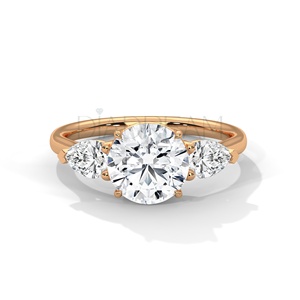 Anillo de compromiso de corte de tres piedras de Plata de Ley 925 más Popular, anillo de boda Original de Halo de diamante cultivado Leb para fiestas de mujeres - Product Image 3