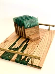 Craftsy Hom-Ensemble de sous-verres en résine époxy de qualité APPEAL avec effet d'océan Dessous de verre ronds et carrés décoratifs en résine époxy - Product Image 5