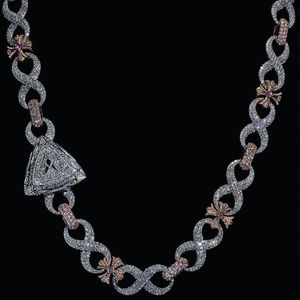 Collar Cubano de Moissanita con Incrustaciones de Lujo, Chapado en Rodio, Joyería Hip Hop, Cadena llamativa para Regalo de Fiesta - Product Image 1