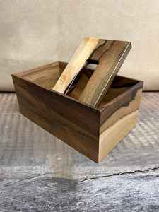 Boîte à mouchoirs en noyer de luxe | Porte-papier en bois pour salle de bain et salon | Mallette de rangement de bureau moderne | Organisateur de décoration intérieure - Product Image 4