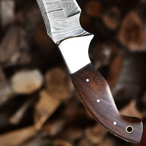 Cuchillo de Supervivencia de Acero de Damasco, Cuchillo de Camping Profesional de Espiga Completa con Hoja Soldada con Patrón - Product Image 5