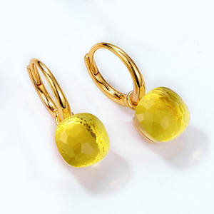 ALLNOEL Boucles d'oreilles pendantes pour femme en argent sterling 925, classiques et adorables, avec améthyste verte et fuchsia, plaqué or avec design tombant - Product Image 6