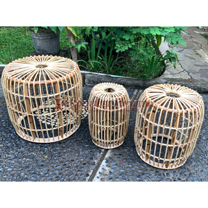 Wholesale Traditional 3-Piece Natural Rattan <b>Console</b>/Side <b>Table</b> Set Garden Furniture for Home Living Outdoor Hotels Living Rooms - Product Image 2