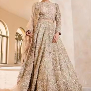 2024 Designer Wedding Collection Dazzling New Silk <b>Blouse</b> Lehenga Embellished Crystal Glass Beads Dabka Work EMBROIDERY BRIDAL - Product Image 1
