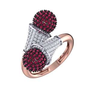 แหวนเพชรชมพูทรงกลมเจียระไนแบบบริลเลียนท์  ทองคำขาว/ทองคำชมพู 10K/14K/18K สำหรับผู้หญิง  งานฝีมือคุณภาพสูง  เหมาะสำหรับเป็นแหวนหมั้น  เครื่องประดับอันหรูหรา - Product Image 2