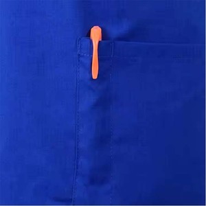 Nouveau soie gommages ensemble Stretch gommage hauts poche pantalon hôpital Salon de beauté infirmière médecin chirurgie salopette vêtements de travail manches courtes - Product Image 5