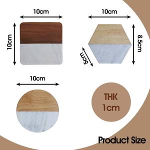 Handmade Wholesale Modern Round <b>Ceramic</b> <b>Coasters</b> Eco-Friendly Decorative White and Black - Product Image 6