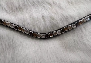 Alta calidad hecho a mano 100% cuero indio genuino caballo ecuestre browbands cristales MH Global Exports marca logotipo personalizado a granel - Product Image 4