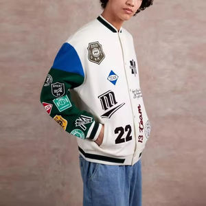 Chaqueta de béisbol unisex personalizada High Street Loose Fit Chaqueta universitaria para hombre Tallas grandes Ligero Casual Letterman Style Nueva tela - Product Image 6