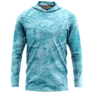 Sudadera con capucha de pesca de manga larga UPF 50 de alta calidad, 100% poliéster, secado rápido, impermeable y protección solar, impresión por sublimación - Product Image 5