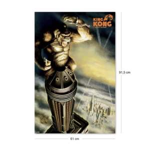 Póster Art Deco de King Kong para decoración de pared, diseño de Skull Island sobre un rascacielos - Product Image 2