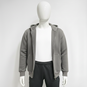 Sweat à capuche personnalisé de haute qualité, lavage à l'acide, 100% coton, épais, épaules tombantes, fermeture éclair, pour hommes - Product Image 4