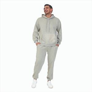 Moda personalizada zip up chándales conjuntos de secado rápido de algodón de gran tamaño pesado Zip Up Sudadera con capucha y pantalones de sudor conjuntos para los hombres OEM - Product Image 5