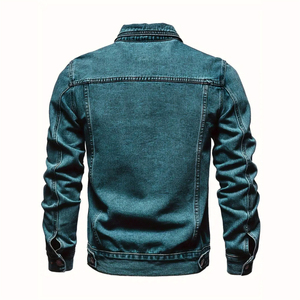 2025 vente en gros hommes hiver Denim veste coupe-vent épais polaire chaud mode décontracté col de fourrure Patchwork bouton - Product Image 2
