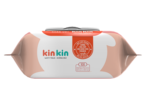 Lingettes humides pour bébé OEM KinKin, 30 pièces, peau sensible, tissu non tissé en rayonne, stérilisées, sans agents fluorescents, du Vietnam - Product Image 2