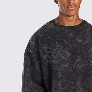 Pakistan Made Basics Acid Wash Sudadera Ropa informal Calidad Premium Logotipo personalizado Acid Wash Sudadera - Product Image 5