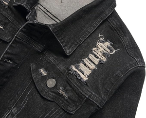 แจ็กเก็ตบอมเบอร์ผ้ายีนส์สำหรับทุกเพศฤดูใบไม้ผลิลายพรางด้านหน้าออกแบบได้ตามต้องการ - Product Image 6