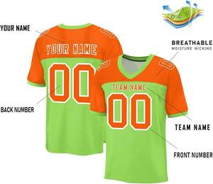 Equipo personalizado camisetas de fútbol tela de malla transpirable secado rápido poliéster OEM manga rayas transferencia de calor para el nombre del logotipo de talla grande - Product Image 2