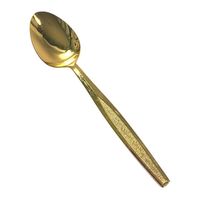 Set Sendok Teh Mewah Logo Kustom Bahan Stainless Steel Emas Mini Gagang Panjang Sendok Pengaduk Kopi/Dessert Logam Poles Cermin Hadiah