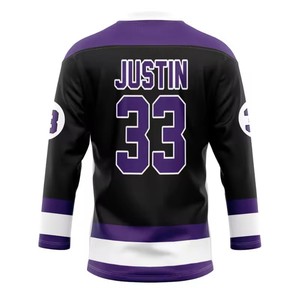 Venta al por mayor por encargo de hielo de alta calidad Jersey de hockey 100% poliéster uniforme de hockey sobre hielo personalizado equipo de desgaste - Product Image 4