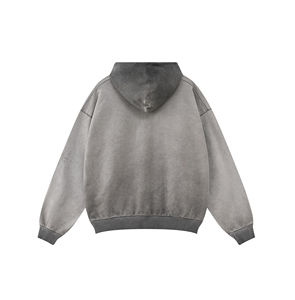 Automne Vintage hommes 100% coton pull à capuche éponge française avec lavage à l'acide et impression numérique col à capuche de haute qualité - Product Image 2