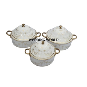 Chauffe-plat de luxe décoratif pour restaurant Vaisselle de table polie et brillante Casserole Meilleure vente Chauffe-plat en métal design - Product Image 6