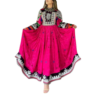Service OEM Ensemble 2 pièces vintage afghan long jusqu'au sol, comprenant une robe longue et un pantalon, brodé, avec fermetures éclair, dentelle et taille naturelle, pour mariée