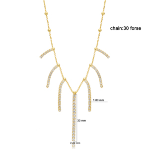 New Fashion Round Cut Zircon Stone <b>Tennis</b> Chain Woman <b>Necklace</b> Turkish Handmade Wholesale 925 Sterling <b>Silver</b> Jewelry - Product Image 2