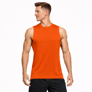Custom <b>Men</b> Oversized Gym Tank Top | Knitted Cotton Ribbed <b>Vest</b> | Fitness Training Muscle Shirt | OEM Wholesale - Product Image 5