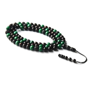 Tasbih Turquesa de 33 Cuentas de Resina, Rosario Musulmán, Cuentas de Cristal y Vidrio, Exportador Indio de Joyería - Product Image 4
