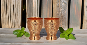 100% gobelet en cuivre pur magnifiquement fabriqué à la main en relief menthe Julep tasse pour moscou mules-boisson tasse - Product Image 2