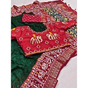 Ensemble de sari en georgette Zardozi pour femmes, 6 m avec pièce de chemisier, multicolore, fabriqué en Inde - Product Image 4
