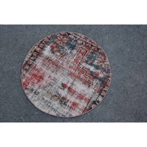 Tapis Kilim Vintage Rouge Noir 2.3X2.3 pieds Grande Surface Laine Turque Latex Support Patchwork Motif Couloir Rectangle 10mm Tapis De Chambre - Product Image 2