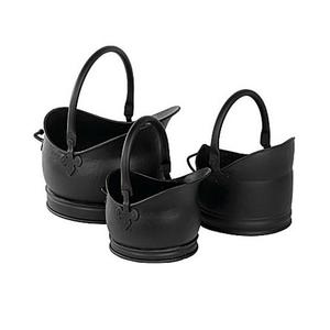 Deluxe Charcoal Bucket in Sleek Black Metal With Elegant Design Perfect for Stylish Indoor and Outdoor Fireplace Storage - Product Image 3