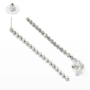 Boucles d'oreilles pendantes rondes et linéaires en moissanite en or rose pour femme, par RITZIN - Product Image 2