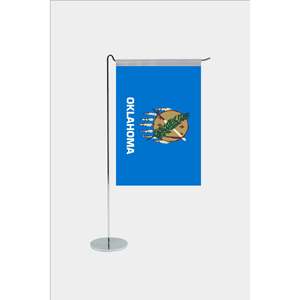 Oklahoma <b>for</b> State L-Shaped Desk <b>Flag</b> Digital Printing Techniques Polyester Pennant with Metal <b>Pole</b> Aluminum and Cloth Material - Product Image 1