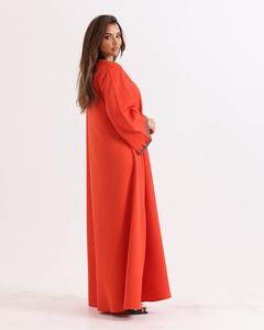 Vente en gros Abaya de luxe personnalisée en satin pour femmes Petite robe turque islamique avec manches à volants Abaya de style Dubaï pour musulmanes - Product Image 4