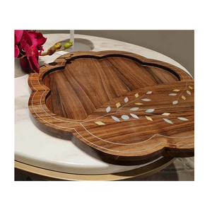 Plateau de service incrusté de nacre de luxe pour les célébrations de l'Aïd Mubarak Plateau décoratif élégant de l'Aïd Mubarak Design complexe - Product Image 1