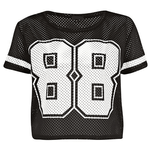 Wholesale Custom Casual Crop <b>Top</b> Crew Neck Short Sleeve Loose Breathable <b>Mesh</b> T Shirt Tie Dye Design Fashionable Casual Blouse - Product Image 4