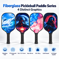 Raquette de pickleball en fibre de verre 16 mm, noyau en nid d'abeille PP, pressée à froid, légère, grand sweet spot, protection des bords, impression UV personnalisée OEM