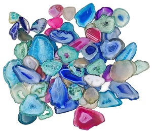 Agate Druzy Slice pierres naturelles cabochons taille de mélange de forme sans perte de cristal de guérison spécimens minéraux - Product Image 1