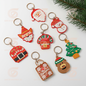Llavero de Goma con Impresión UV 3D de Dibujos Animados de Papá Noel, Árbol de Navidad y Muñeco de Nieve, Colgante de Muñeca, Marca JINGYI, Hecho en China - Product Image 3