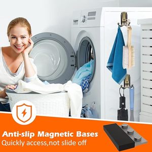 ตะขอแขวนเสื้อโค้ททำจากทองเหลืองสองชั้นกันลื่นพร้อมแม่เหล็กแข็งแรงสำหรับเก็บของในบ้านและแขวนตะขอเสื้อโค้ทแม่เหล็ก - Product Image 4