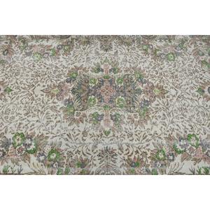 Vintage Large Rug 5.2x9.3 ft, <b>Brown</b> Green Plants & trees Rug <b>Wool</b> - Product Image 5
